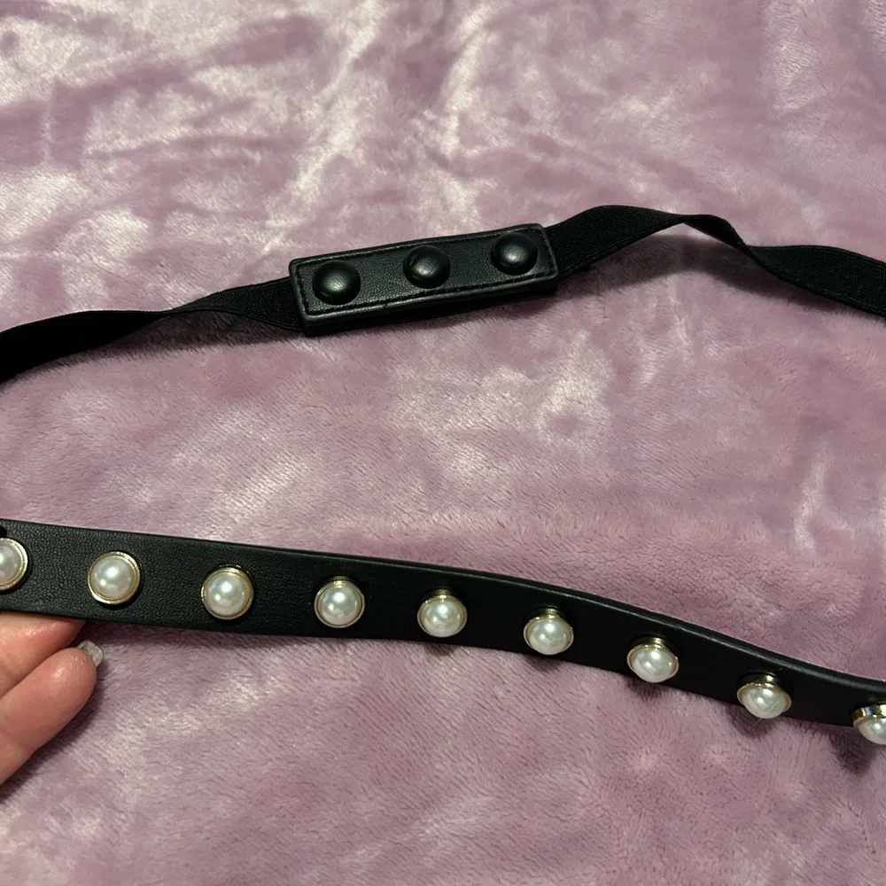 Whit House Black Pearl Studded Belt - Picture 3 of 5